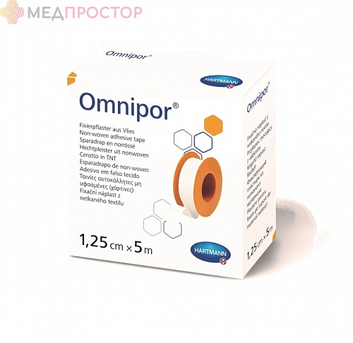 Пластырь Omnipor из нетканого материала, размер 1,25 х 5,0